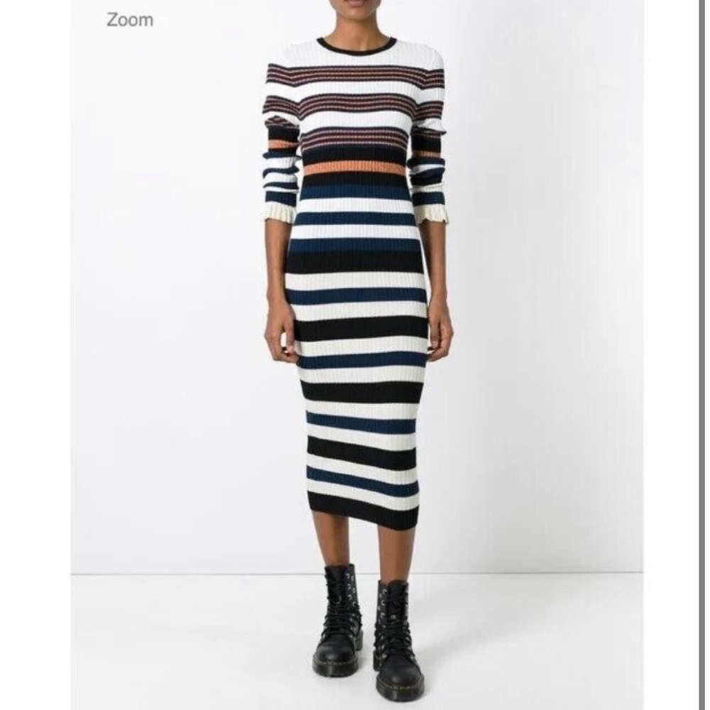 Opening Cermony Natalia Snow Striped Sweater Dress